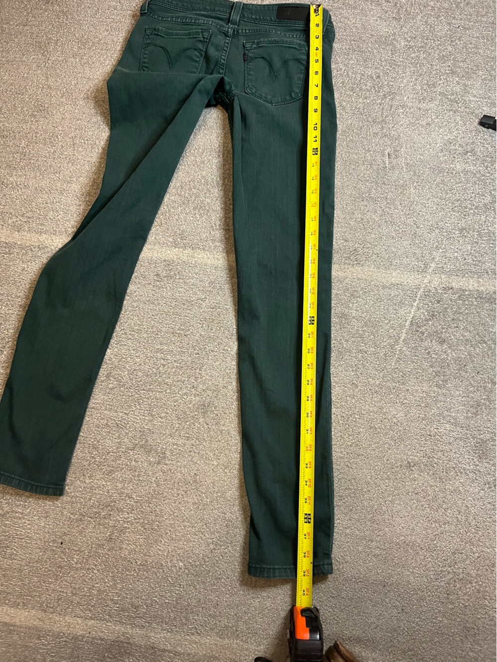 Levi's Forest Green Women's Skinny Jeans 3/26 preppy 93% cotton - Picture 4 of 9
